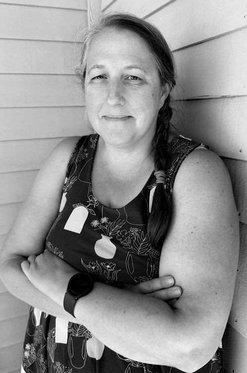 Black-and-white portrait of Susan Lybbert